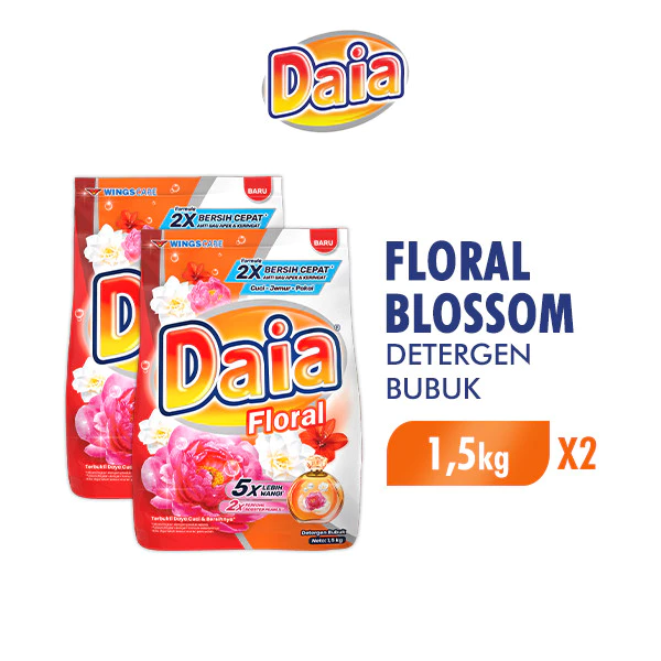 Daia Detergen Bubuk Floral 1,5 kg x2