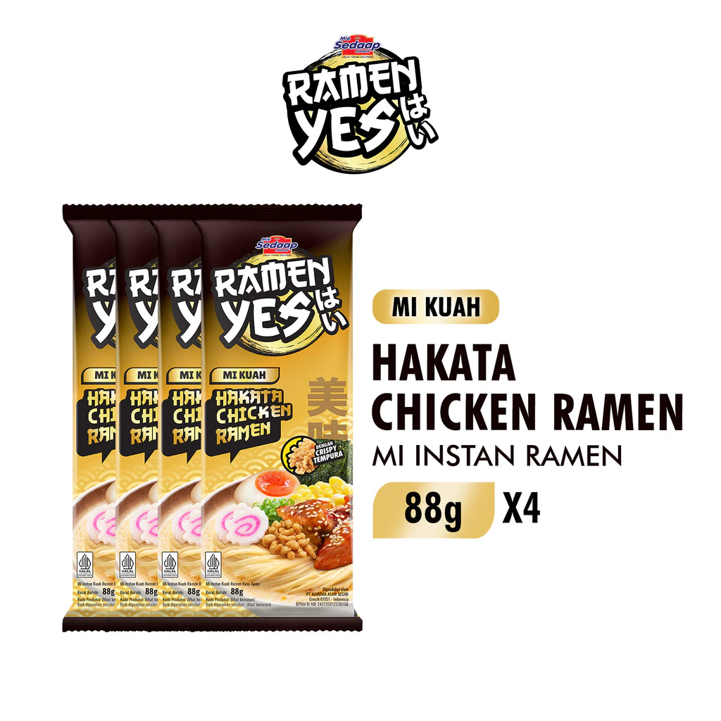 Ramenyes Mie Instan Kuah Hakata Chicken Bag 88Gr x4