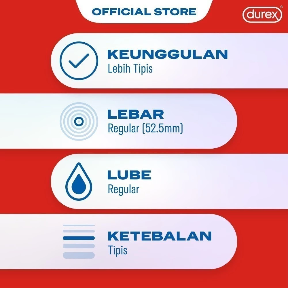 Durex Fetherlite - 12s (3 pcs) (Kondom Pria Tipis Yang Terasa Lembut Dengan Extra Lubricant, Nikmati Kedekatan Dengan Pasangan Tanpa Mengorbankan Keamanan. Alat Kontrasepsi) - Gambar 2