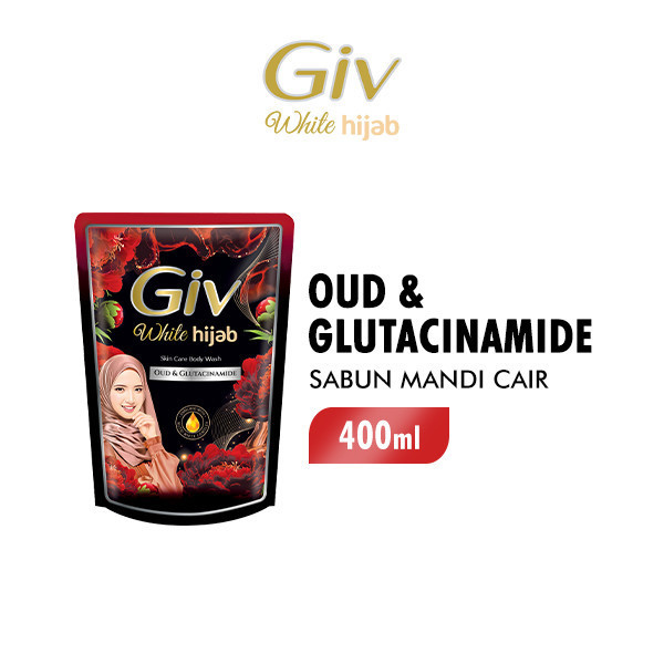 Giv White Sabun Mandi Cair Oud & Glutacinamide Pouch 400 ml x2 - Gambar 2
