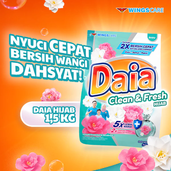 Daia Detergen Bubuk Clean & Fresh Hijab 1,5 kg x2 - Gambar 2