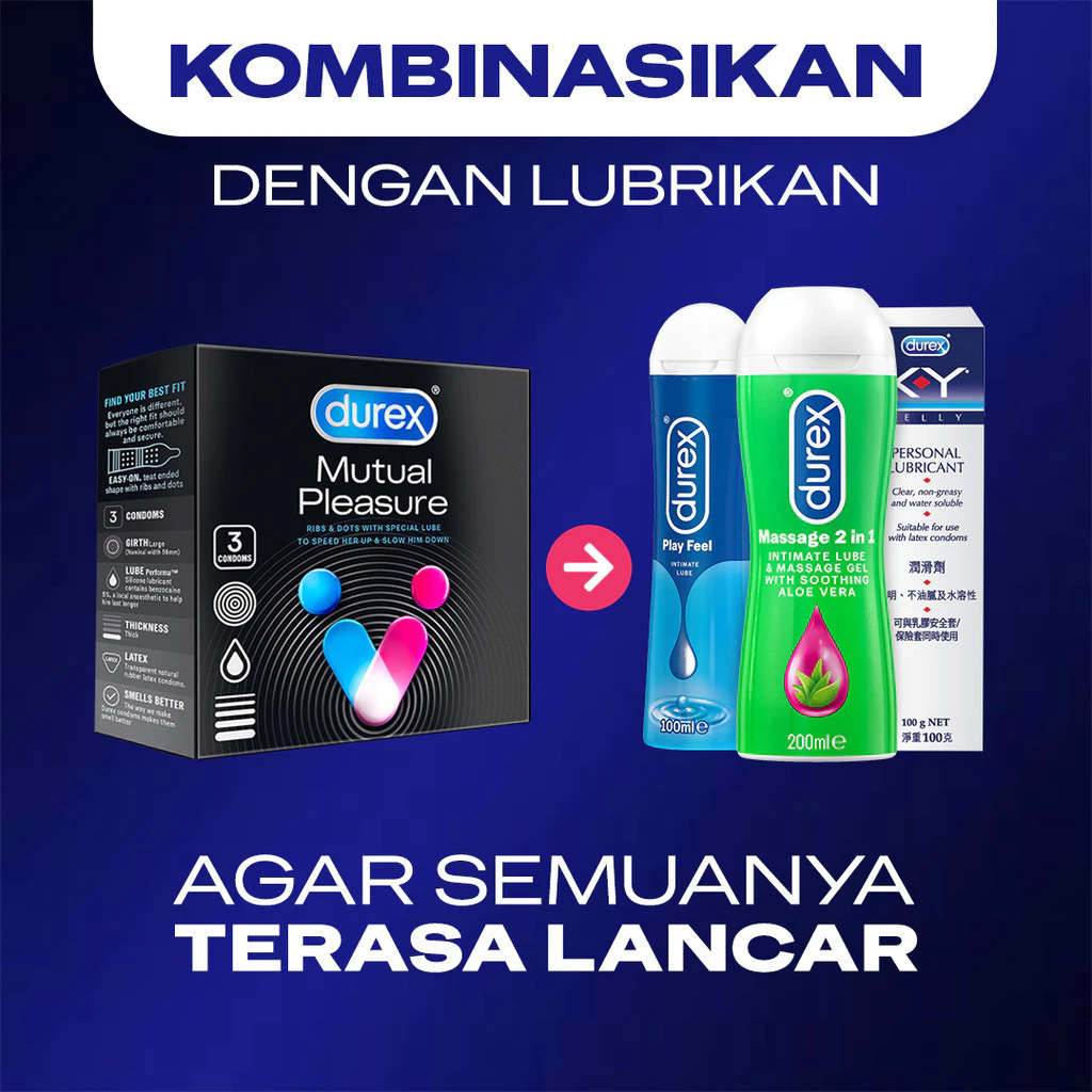 (MUST TRY) Durex Mutual Pleasure Ribs & Dots - 3s (2 pcs) (Kondom Pria Dengan Texture Gerigi & Garis Yang Menstimulasi Orgasme Wanita. Untuk Hasil Tahan Lama. Alat Kontrasepsi) - Gambar 4