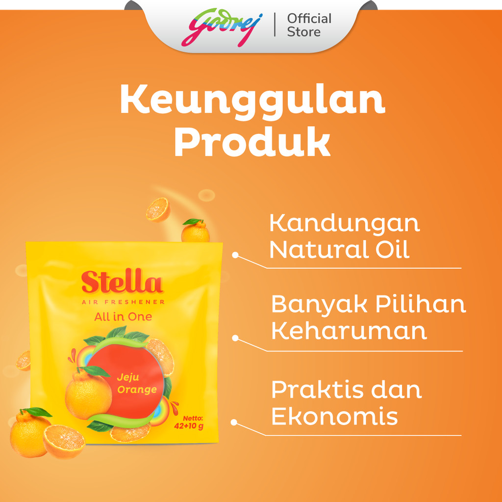 Stella All In One Jeju Orange 42+10gr x2 - Pengharum Ruangan - Gambar 4