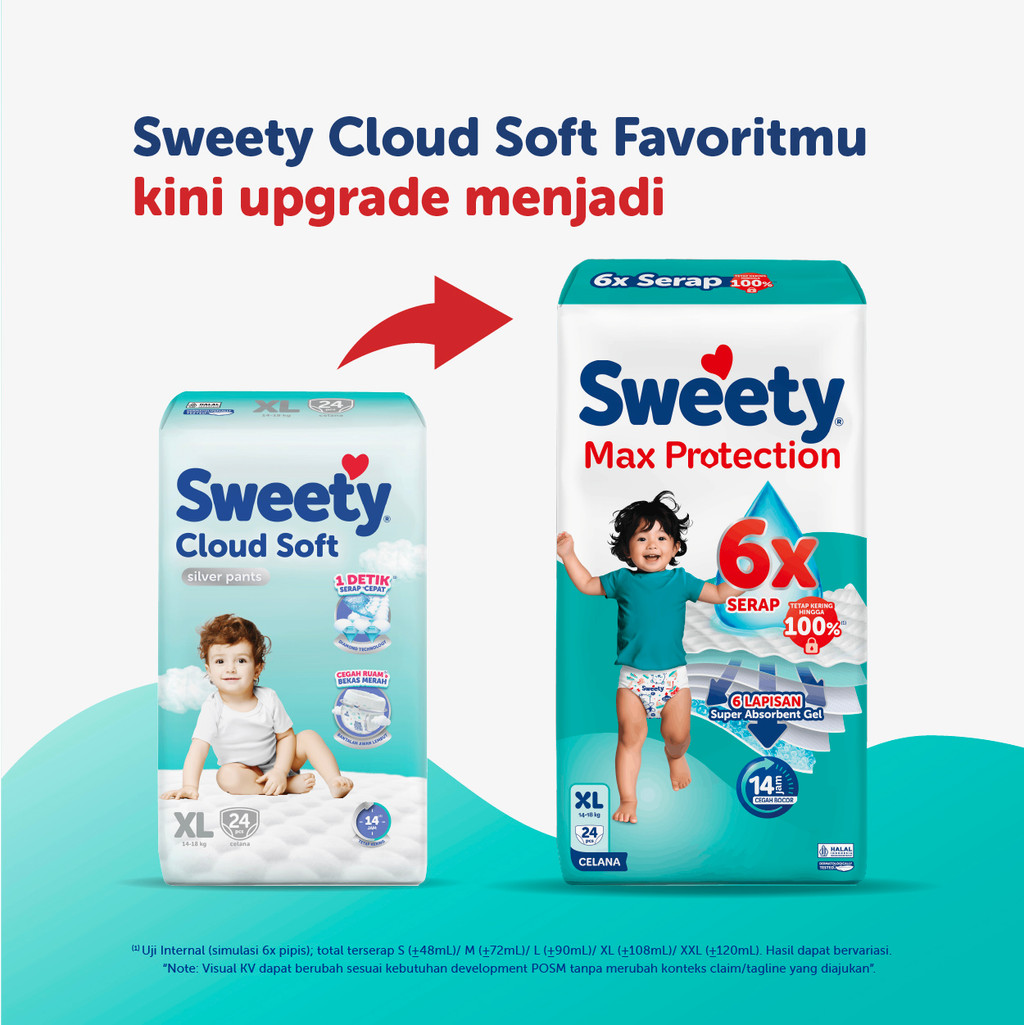 Sweety Silver Max Protection L 28s x 4 Popok Celana Baby Diapers- Special Upcount - Gambar 2