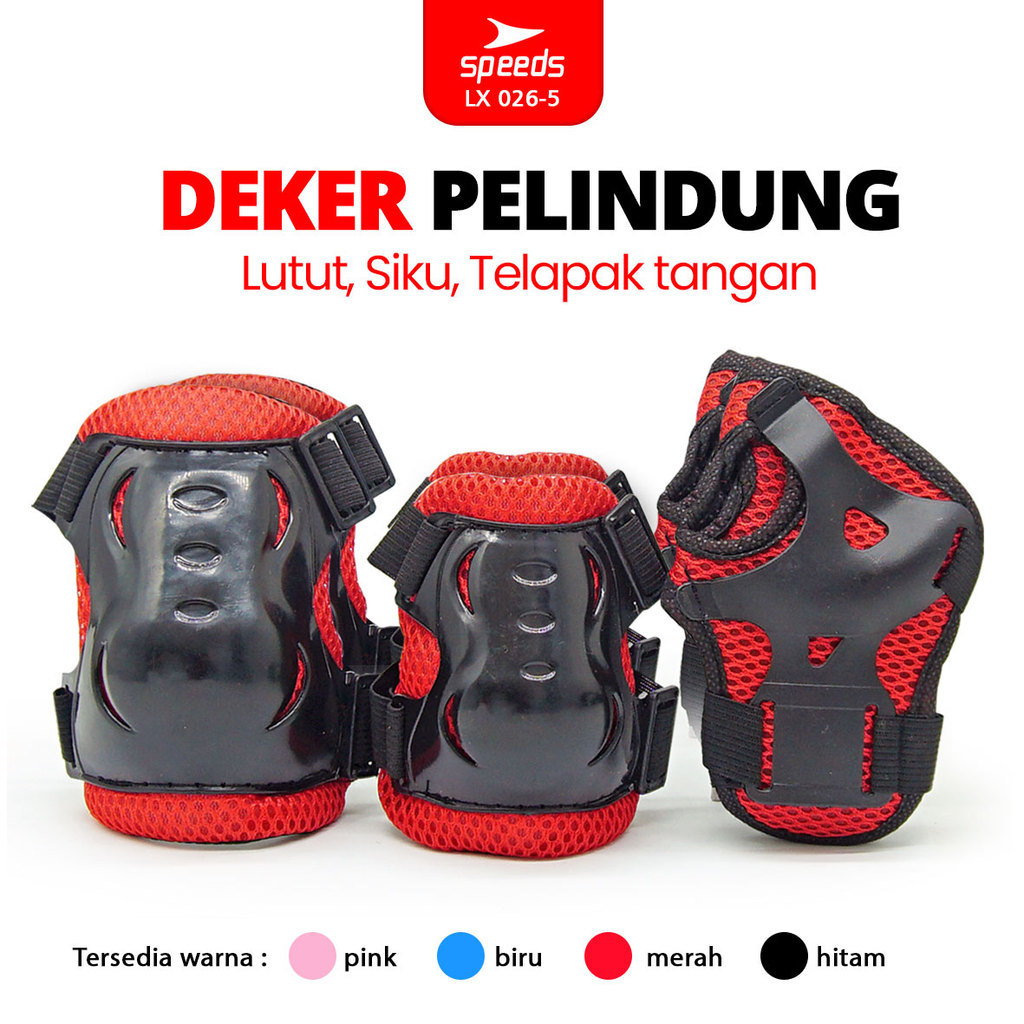 SPEEDS Decker Lutut Sepatu Roda Anak / Pelindung Lengkap 1set protector Lutut Siku Anak Sepeda Dan Sepatu Roda 026-5