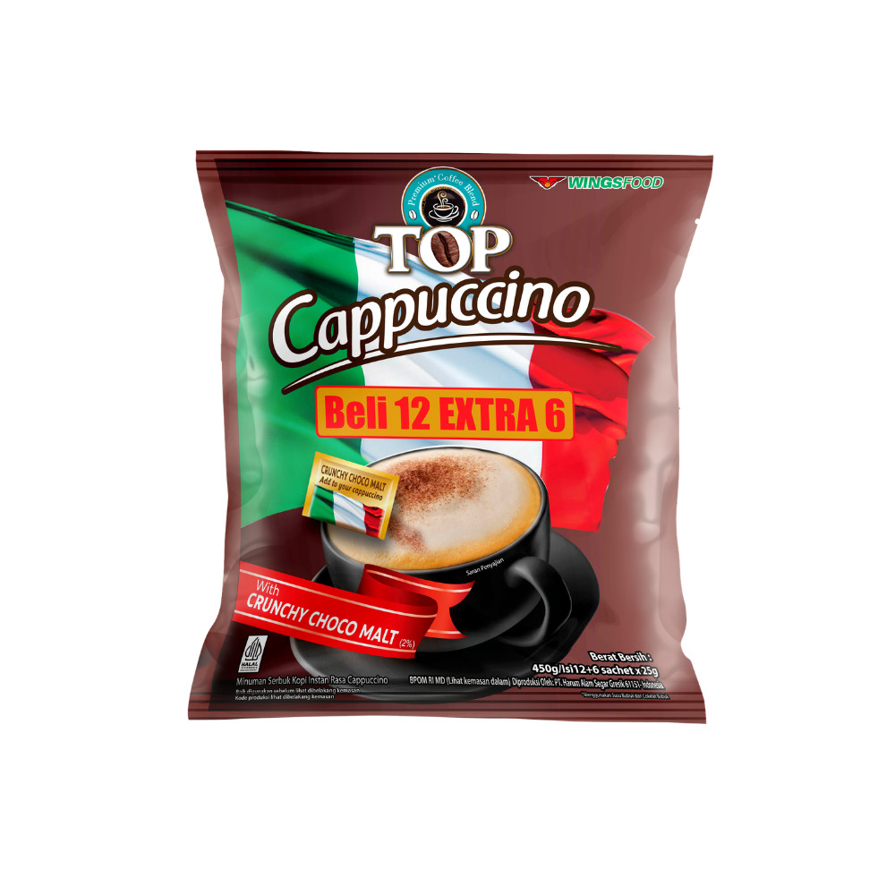 Top Coffee Kopi Instan Cappucino Bag 25 gr isi 12 + 6 pcs x2 - Gambar 4
