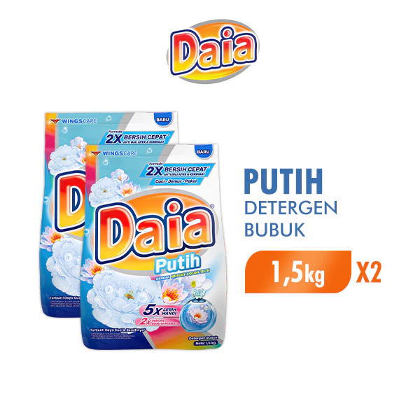 Daia Detergen Bubuk Putih 1,5 kg x2