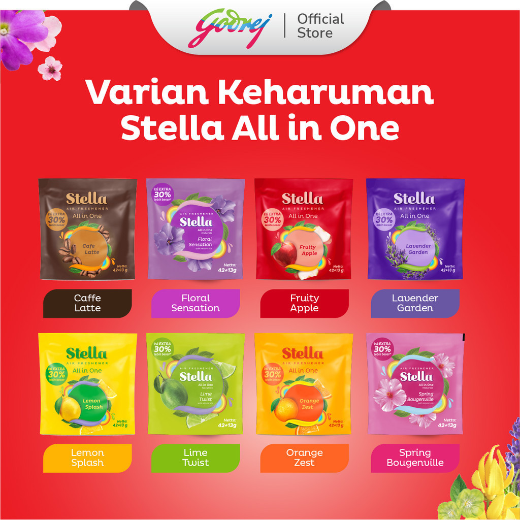 Stella All In One Fruity Apple 42+10gr x2 - Pengharum Ruangan - Gambar 4
