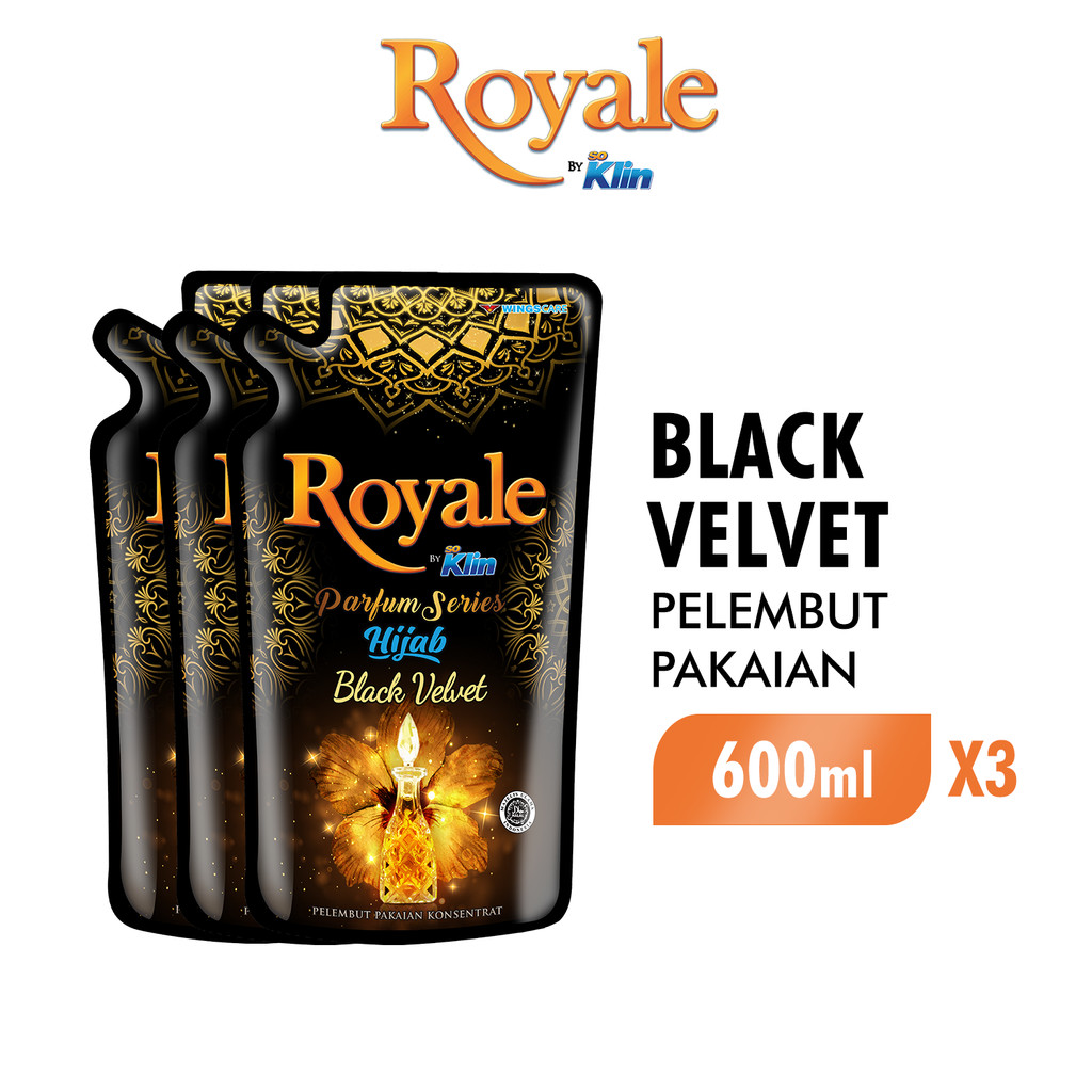 Royale Parfum Series Pelembut dan Pewangi Pakaian Hijab Black Velvet 600 ml x3
