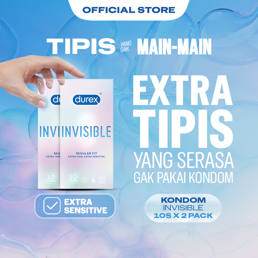 Durex Invisible Kondom Super Tipis Kondom Aman Pria 10s (2 pcs) - Condom with Lubricant