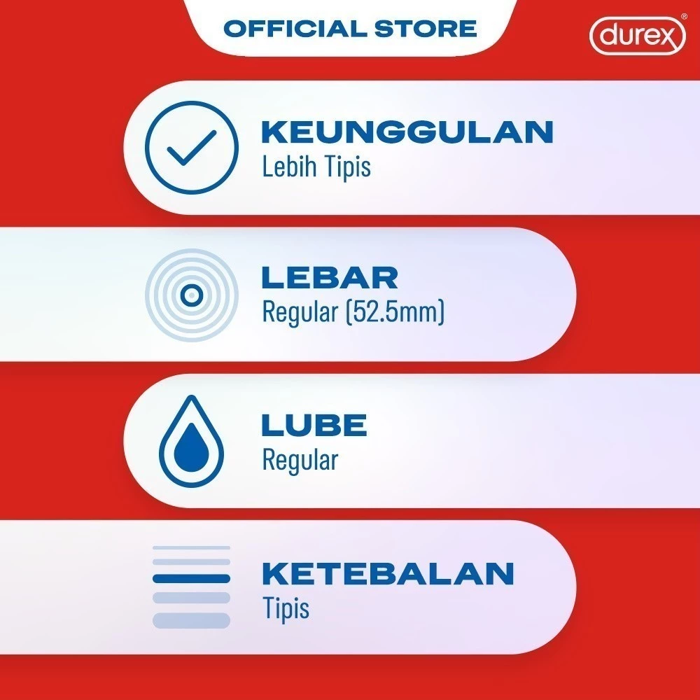 Durex Fetherlite - 3s (6 pcs) (Kondom Pria Tipis Yang Terasa Lembut Dengan Extra Lubricant, Nikmati Kedekatan Dengan Pasangan Tanpa Mengorbankan Keamanan. Alat Kontrasepsi) - Gambar 2