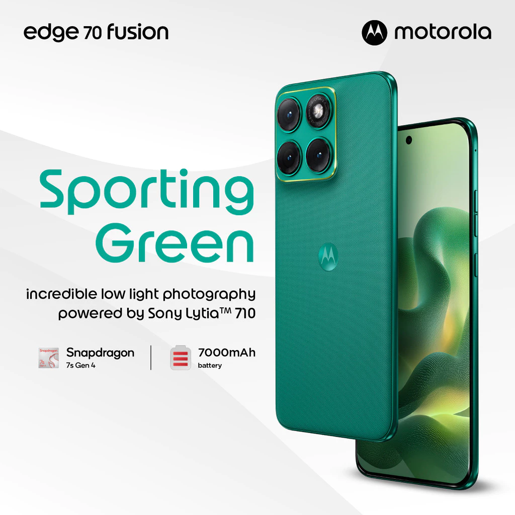 Motorola Edge 70 Fusion - Snapdragon7s Gen4 - MotoAI - 6.78" Extreme AMOLED 144Hz - 50MP Sony LYT710 OIS Rear, 13MP UW/Macro - All 4K 60fps - 1.5K Display HDR10+ - 7000mAh 68W - IP68/IP69 / Military Grade - Gambar 2