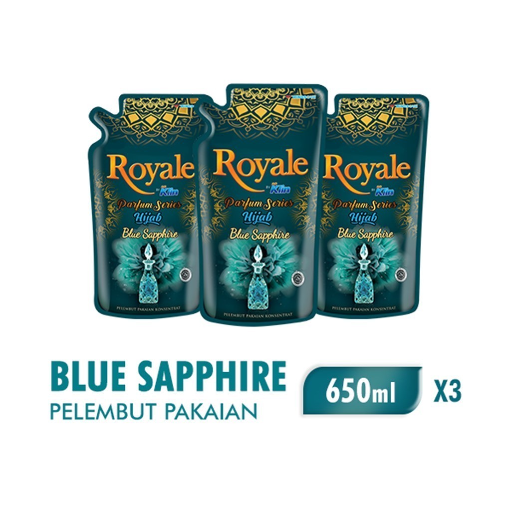 Royale Parfum Series Pelembut dan Pewangi Pakaian Hijab Blue Sapphire 600 ml x3 - Gambar 2
