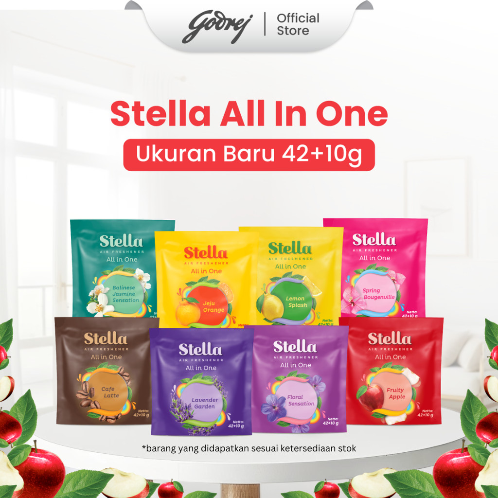 Stella All In One Fruity Apple 42+10gr x2 - Pengharum Ruangan - Gambar 2