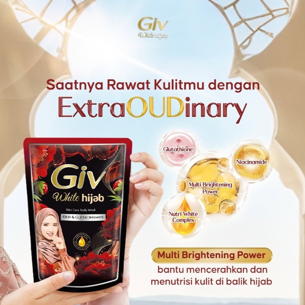 Giv White Sabun Mandi Cair Oud & Glutacinamide Pouch 400 ml x2 - Gambar 3