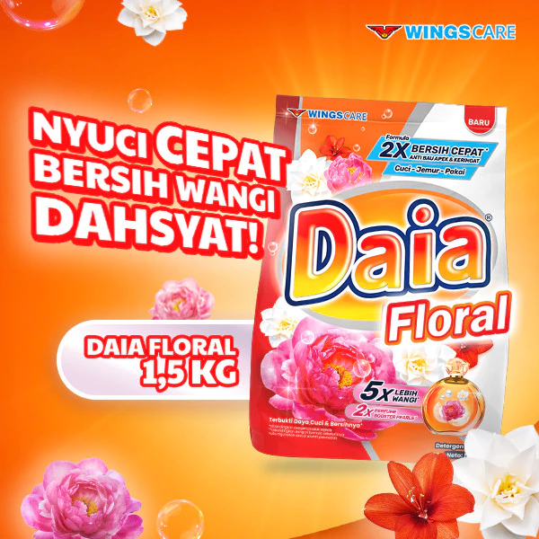 Daia Detergen Bubuk Floral 1,5 kg x2 - Gambar 2