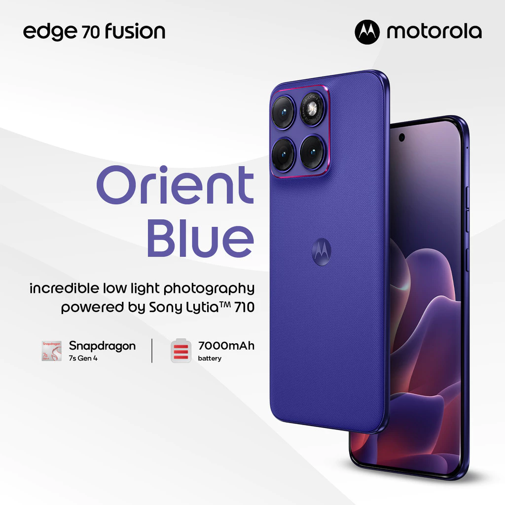 Motorola Edge 70 Fusion - Snapdragon7s Gen4 - MotoAI - 6.78" Extreme AMOLED 144Hz - 50MP Sony LYT710 OIS Rear, 13MP UW/Macro - All 4K 60fps - 1.5K Display HDR10+ - 7000mAh 68W - IP68/IP69 / Military Grade - Gambar 4
