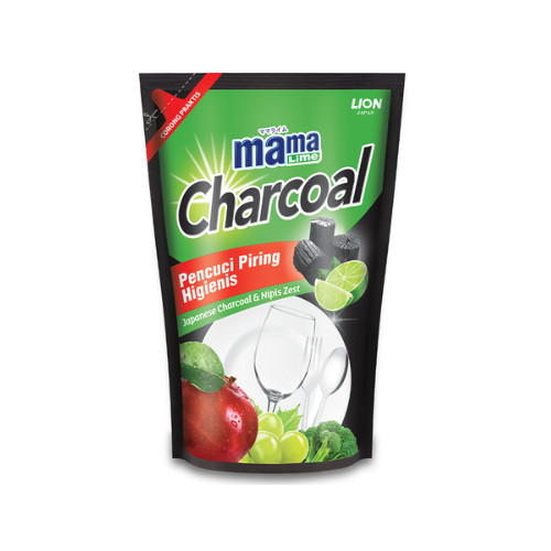 Mama Lime Sabun Cuci Piring Charcoal Pouch 650gr x 3 - Gambar 4