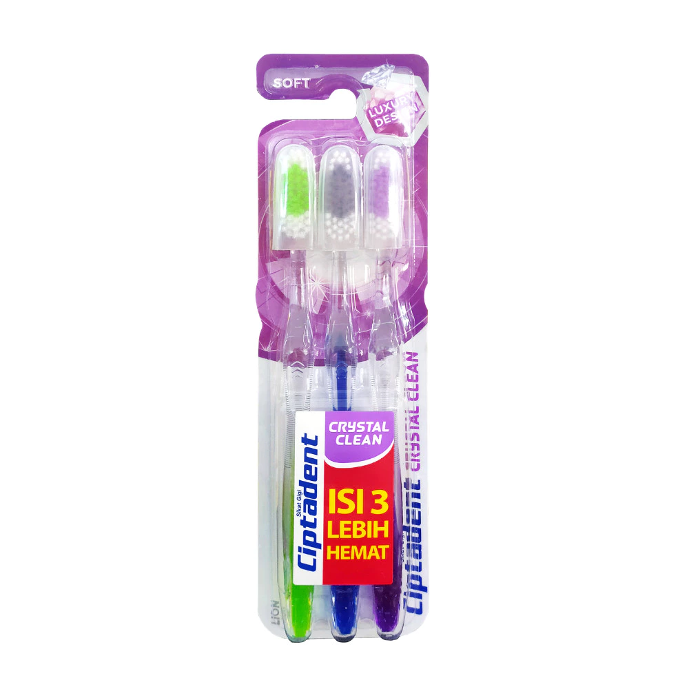 Ciptadent Sikat Gigi Crystal Clean Medium Kotak Isi 3 Pcs x2 - Gambar 4