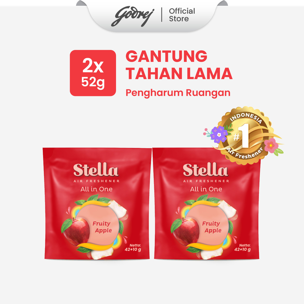 Stella All In One Fruity Apple 42+10gr x2 - Pengharum Ruangan