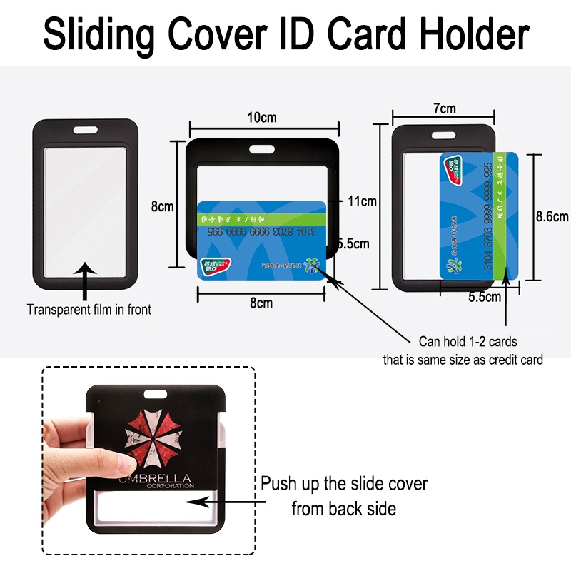 Horizontal & Vertical Card Sleeve Protector Resident Evil Neck Lanyard ...