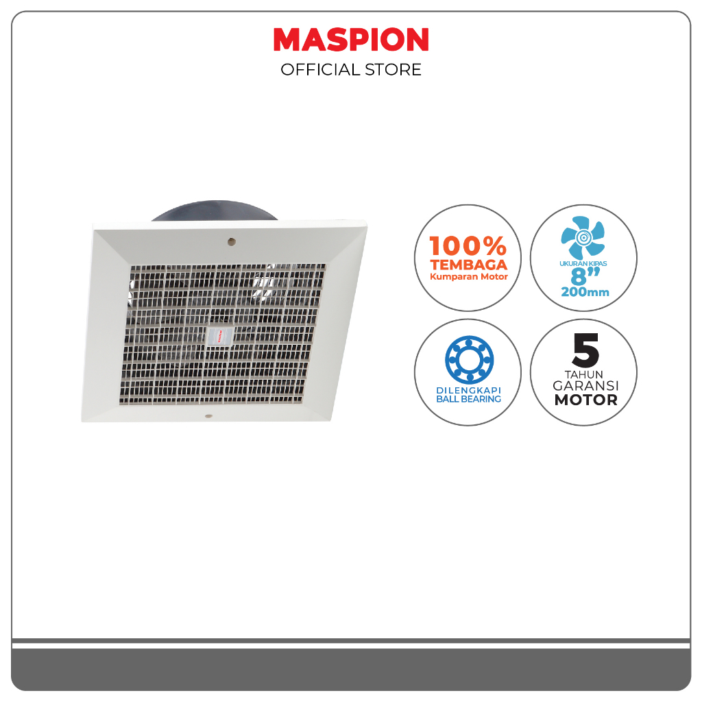 Maspion Ceiling Exhaust Fan Kipas Angin Hexos Plafon 8 Inch CEF-20
