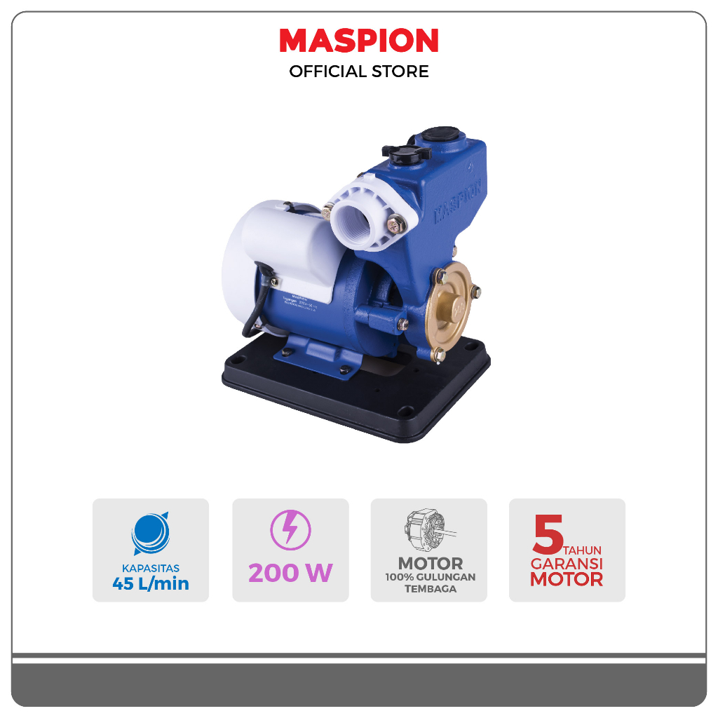 Maspion Water Pump Mesin Pompa Air Manual MWP-201 MA