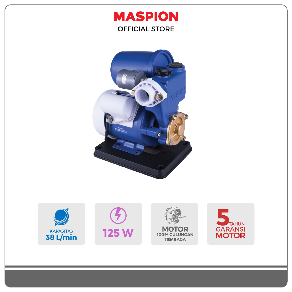 Maspion Water Pump Mesin Pompa Air Otomatis MWP-128 BAT