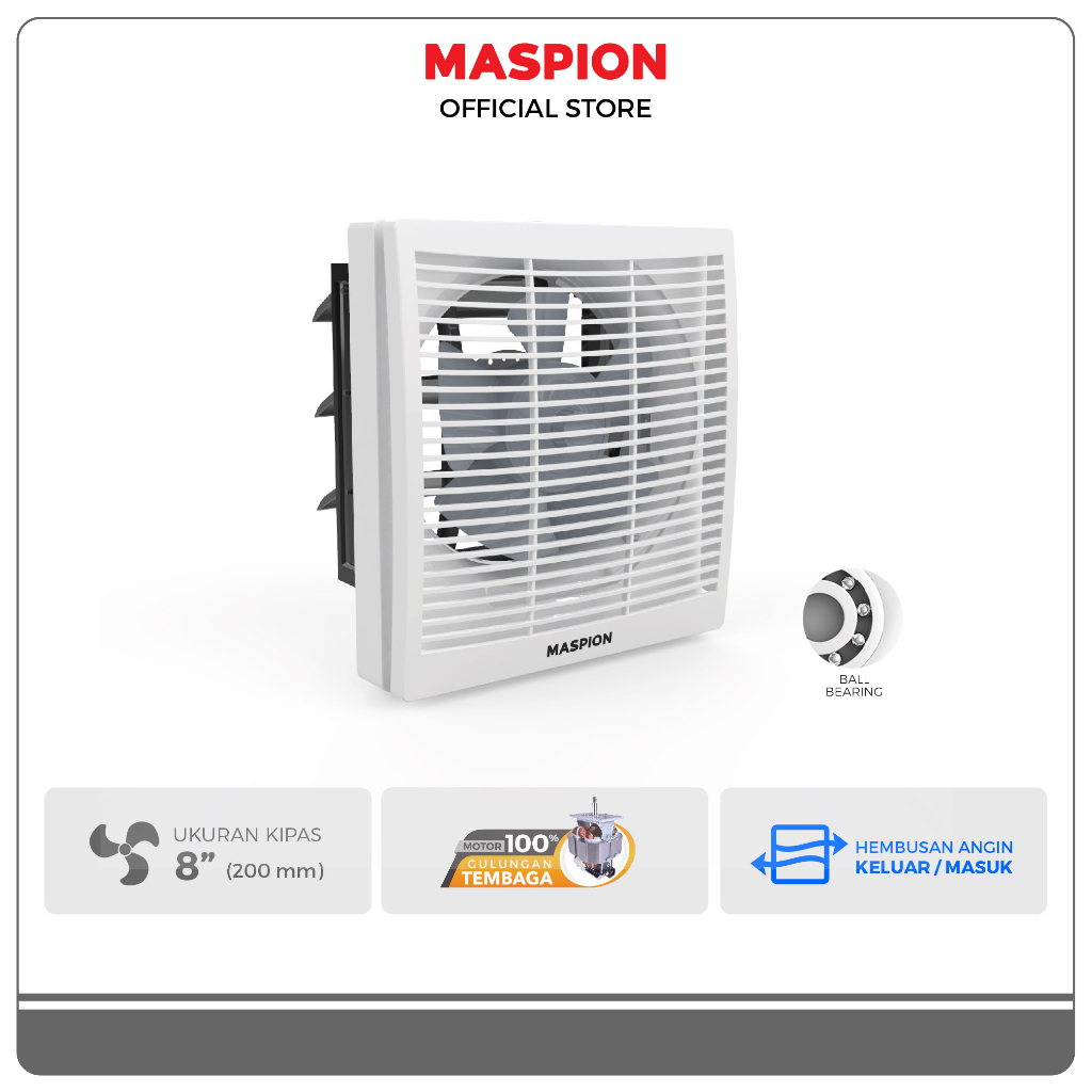 Maspion Ventilating Exhaust Fan Kipas Ventilasi 8 Inch MV-201 NEX
