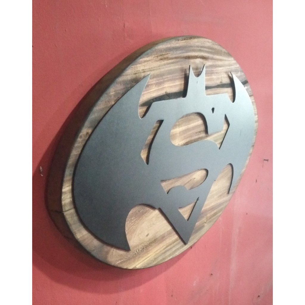 HIASAN DINDING KAYU Wall Decoration Laser Cut Batman vs Superman Wood ...