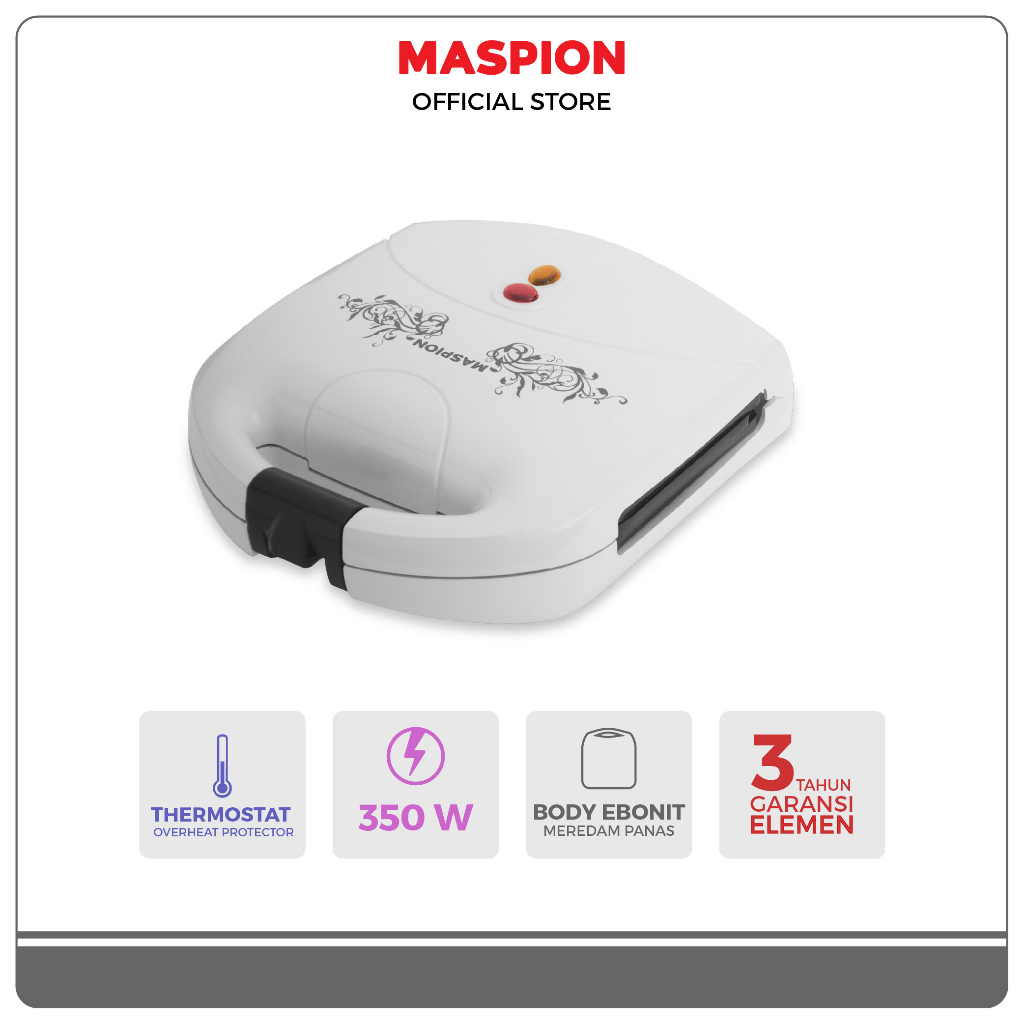 Maspion Pemanggang Roti Electric Sandwich Toaster MT-206 - Gambar 2