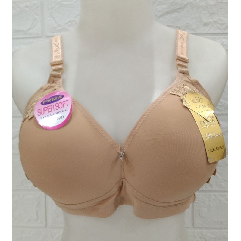 Super JUMBO Cup D Bra - No Foam - 4 Hooks - Size 46 48 50 52 - No Wire