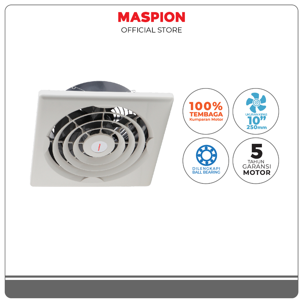 Maspion Ceiling Exhaust Fan Kipas Angin Hexos Plafon 10 Inch CEF-2510