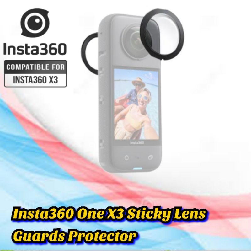 For Insta 360 X3 Sticky Lens Guards Protector Panoramic Lens