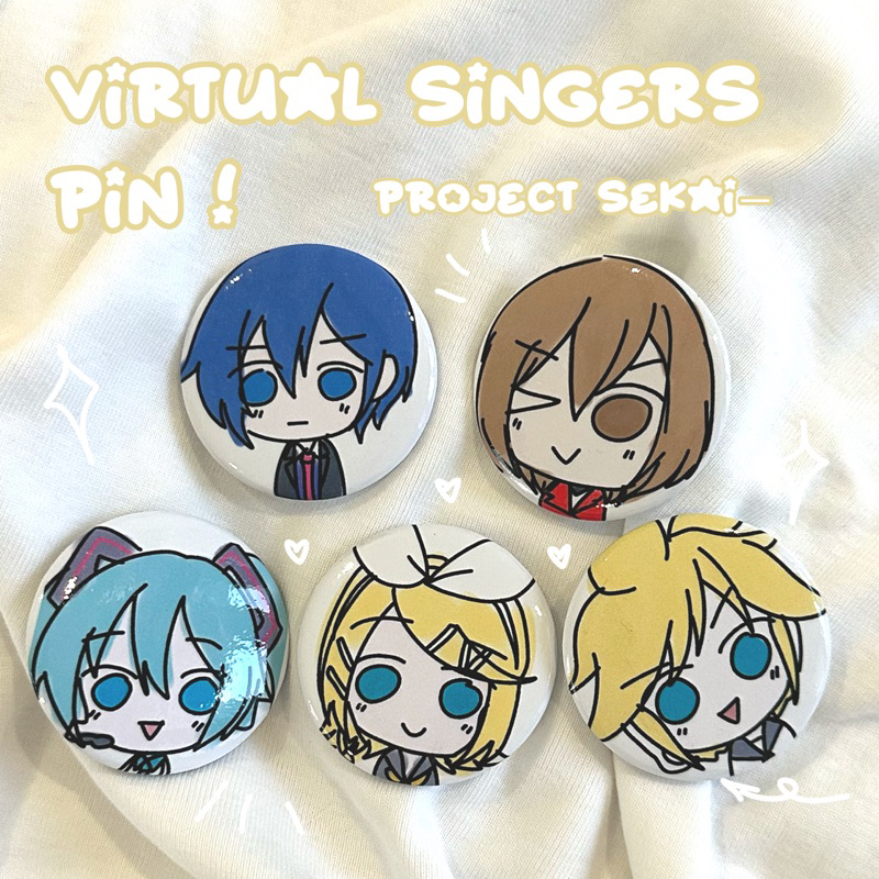 Virtual Singers Vocaloid Pins Kaito Len Rin Meiko Miku Sekai Project Shopee Singapore 8306