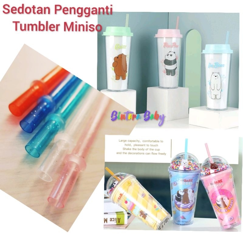 Miniso Drinking Bottle Replacement Straws We Bare Bear Replacement Straw Miniso Tumbler Bottle