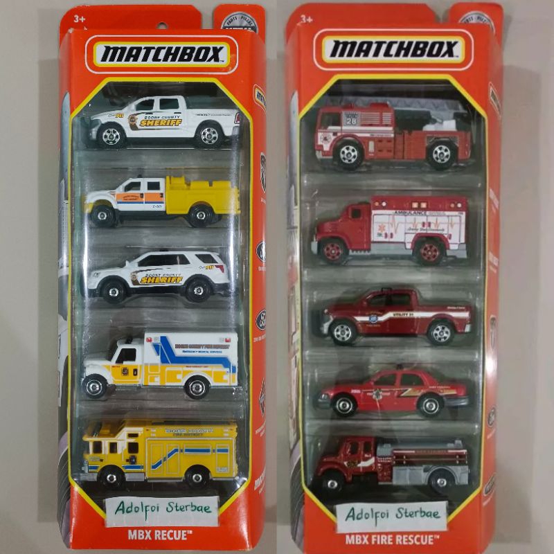 Matchbox Contents 5 Packs mbx fire rescue flame tamer ambulance 2015 ...