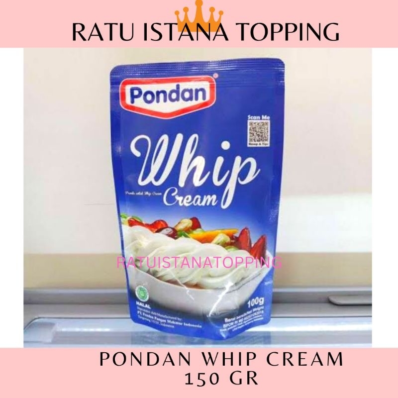 Pondan WHIP CREAM 100gram WHIPPING CREAM Powder TOPPING MILLE CREPES