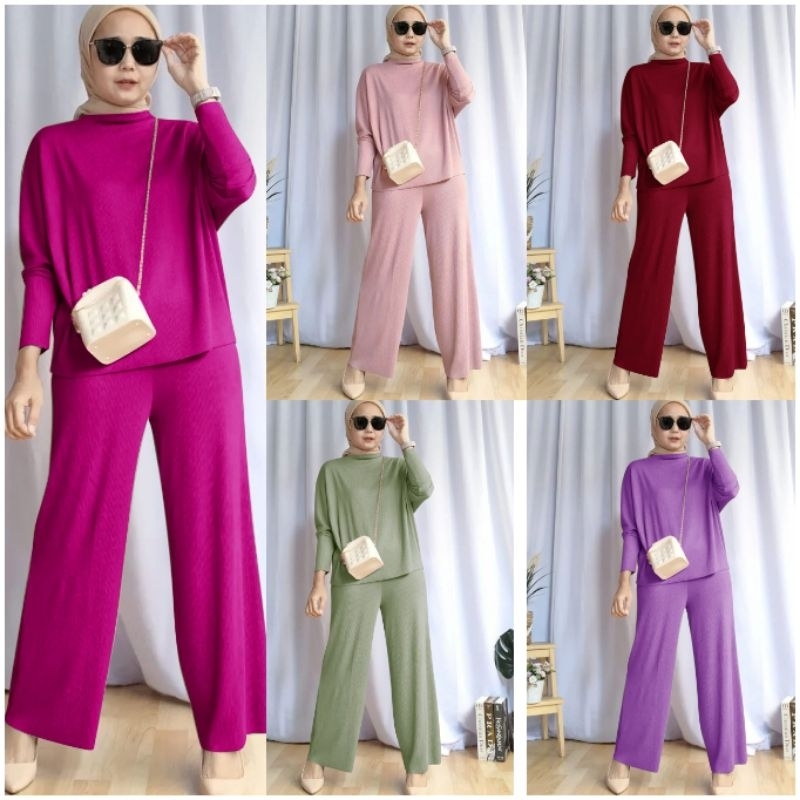 One SET Plain Women's Clothing SET RIB KNIT CASUAL ELIVIA SET RA