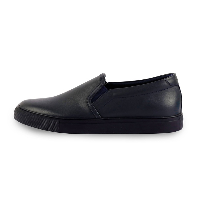 Rileys Sneaker Shoes The Slip on Leather in Navy Monochrome | Shopee ...