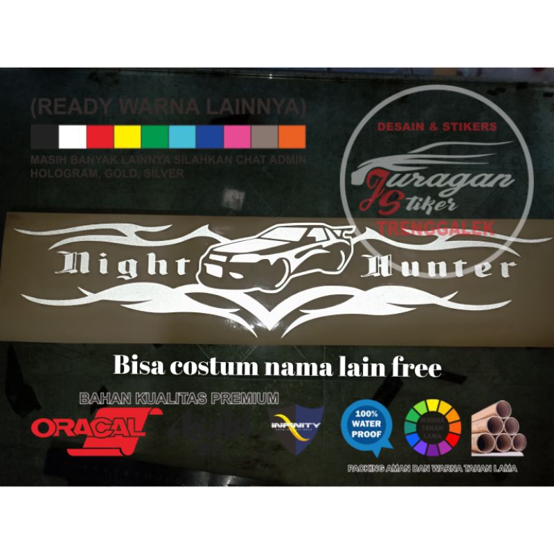 Cutting night hunter Stickers Can Custom Writing