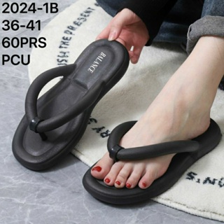 HITAM 2024-1b Original Sandals Balance Flip Flops Round Rubber Jelly ...