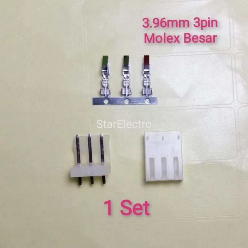 1set Large molex 3pin header pcb male female 3pin Connector 3.96mm