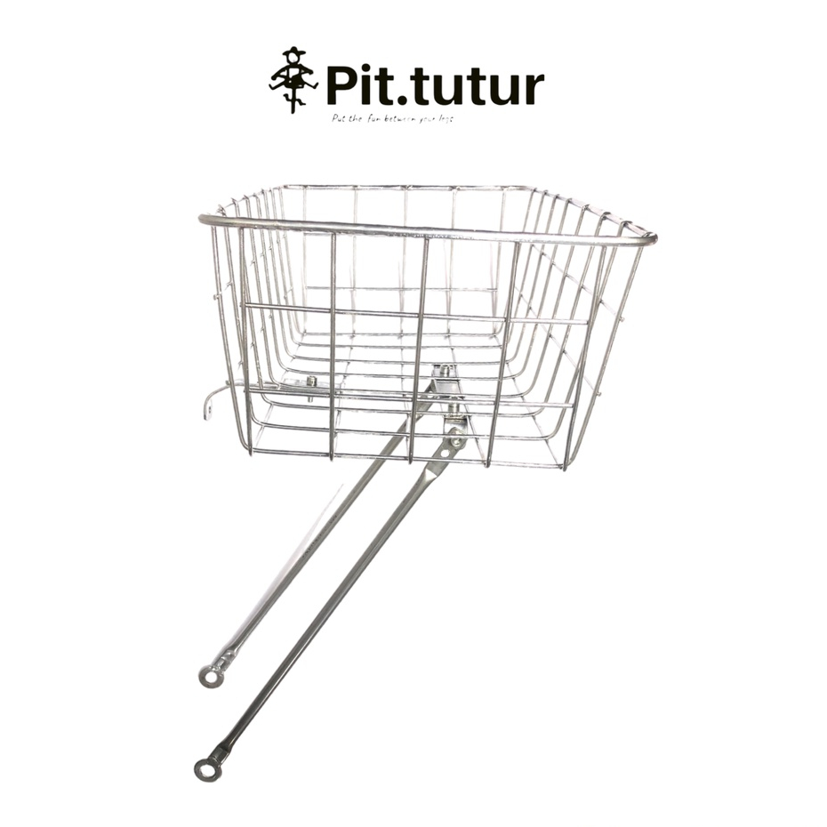 HITAM Bicycle Basket CHROME SILVER Black COMMUTER BIKE FEDERAL TOURING