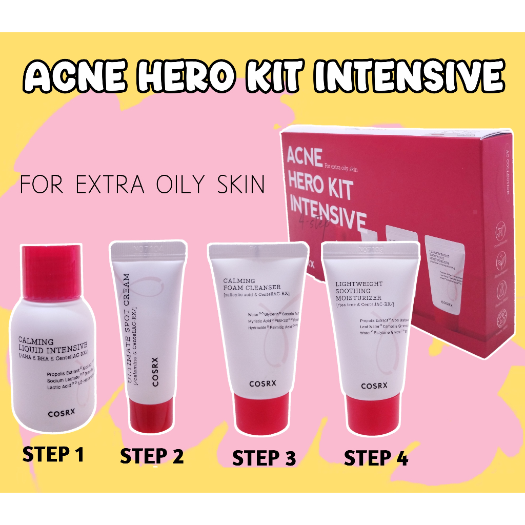 Cosrx ACNE HERO KIT INTENSIVE SKIN CARE (4 Steps) Shopee Singapore