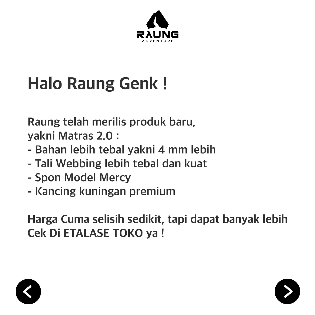Raung Adventure Matras Camping Yoga Spon Tebal - Gambar 3