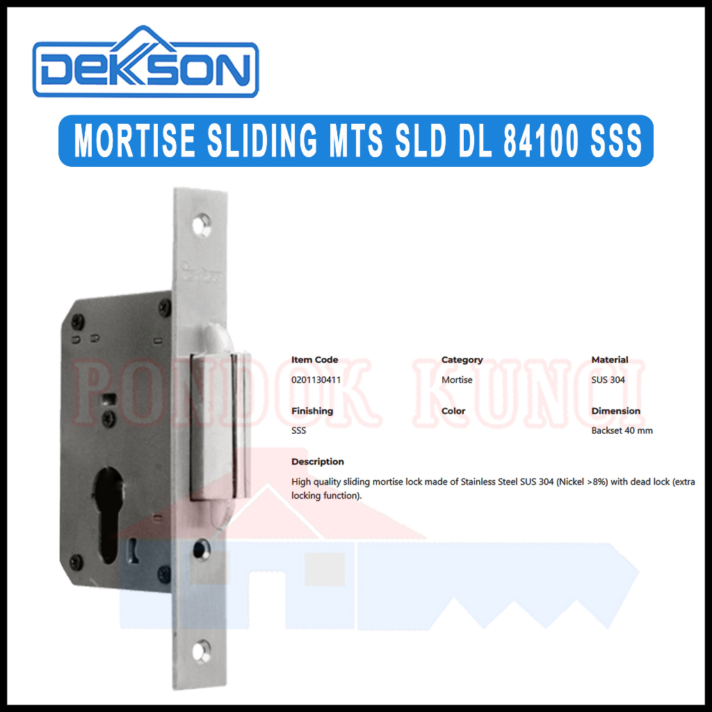 Mortise Sliding Door Lock Body Mekar Dekkson Mortise DL 84100 Sliding ...