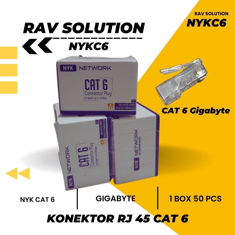 Nyk RJ45 CAT 6 Connector PER BOX 50pcs | Shopee Singapore