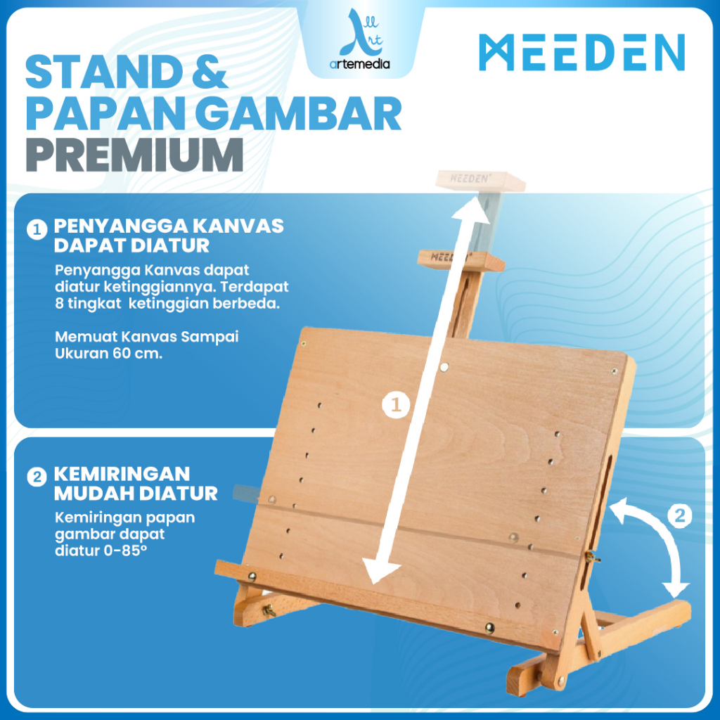 Meeden Drawing Board Easel Artist Display Table Top Board 