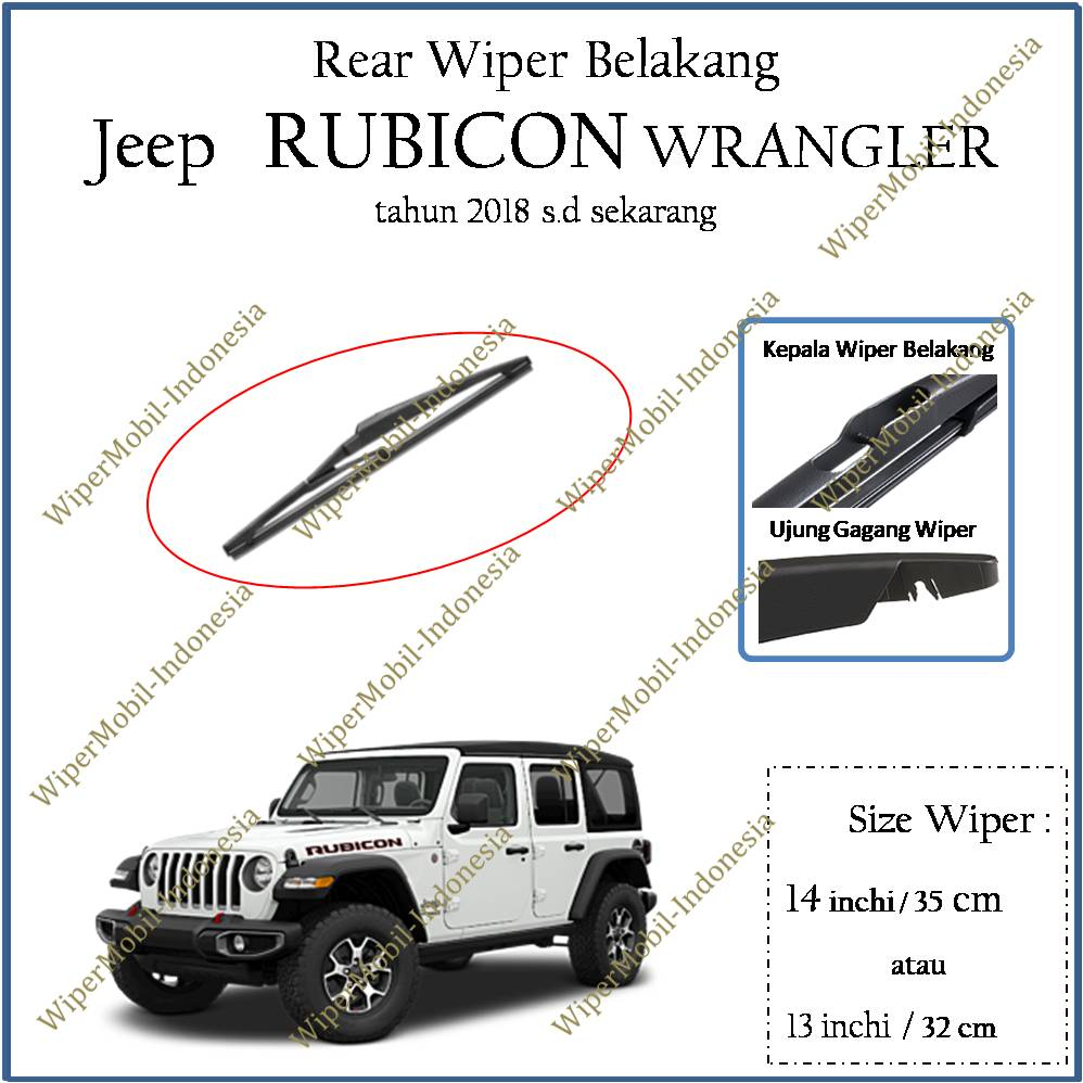 Jeep Rubicon Wrangler Rear Windshield Wiper 2018 2019 2020 2021 2022